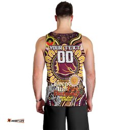 Custom NAIDOC Week 2024 Broncos Men Tank Top Mascot Rugby