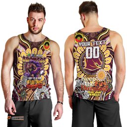 Custom NAIDOC Week 2024 Broncos Men Tank Top Mascot Rugby