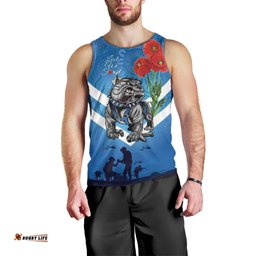 Custom Bulldogs Rugby ANZAC Men Tank Top The Military Soldiers with Aboriginal Style