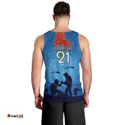 Custom Bulldogs Rugby ANZAC Men Tank Top The Military Soldiers with Aboriginal Style