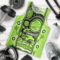 Sydney Thunder Cricket Men Tank Top Happy Australia Day Aboriginal Art