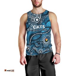 Custom NAIDOC Week 2024 Blues Men Tank Top Aboriginal Animals Keep The Fire Burning
