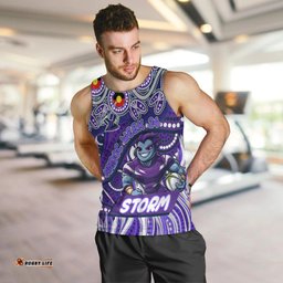 Custom Australia NAIDOC Week 2024 Men Tank Top Melbourne Storm Mascot Keep The Fire Burning