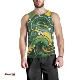 Personalised Australia Swimming Men Tank Top Aussie Dolphin Aboriginal National Color