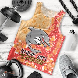 Personalised Dolphins NAIDOC Week 2024 Men Tank Top Aboriginal Fire Burning Sparks
