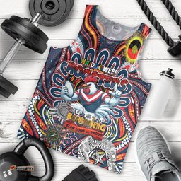 Custom NAIDOC Week 2024 Roosters Men Tank Top Mascot Rugby