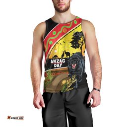 Panthers ANZAC Day Men Tank Top Pennies Mascot Rosemary Starring Night Style