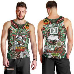 Custom NAIDOC Week 2024 Rabbitohs Men Tank Top Mascot Rugby