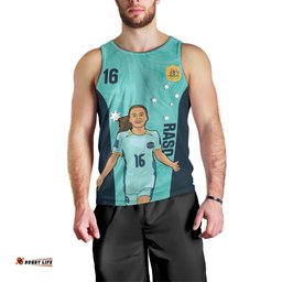 Australia Soccer Men Tank Top Raso Matildas Turquoise Version