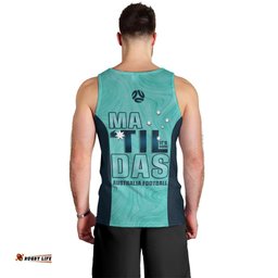 Australia Soccer Men Tank Top Raso Matildas Turquoise Version