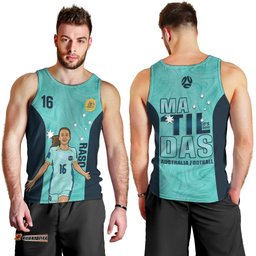 Australia Soccer Men Tank Top Raso Matildas Turquoise Version