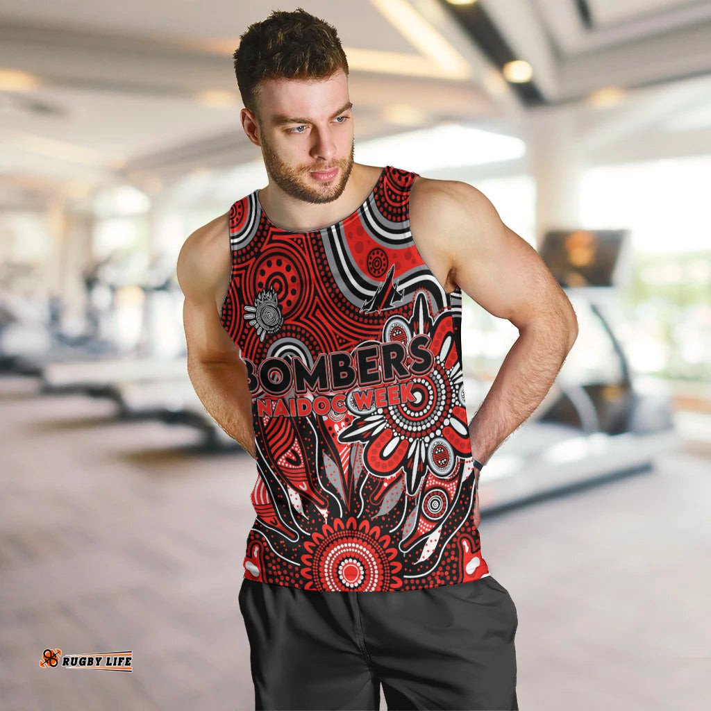 Personalised Bombers NAIDOC Week 2024 Men Tank Top Aussie Aboriginal Art