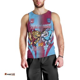 Custom NSW Blues And QLD Maroons Rugby Men Tank Top 2024 Cockroaches Cane toads Together