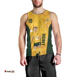 Australia Soccer Men Tank Top Clare Hunt Matildas Gold Version