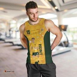 Australia Soccer Men Tank Top Clare Hunt Matildas Gold Version