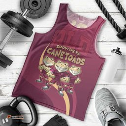 Custom QLD Maroons Cane Toad Men Tank Top Queensland Origin No3