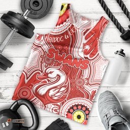 Personalised NAIDOC Week 2024 Sydney Swans Men Tank Top Australian Aboriginal Hand Painting