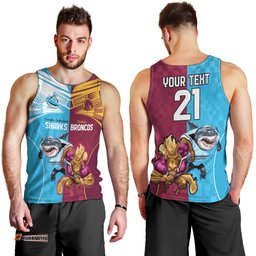 Custom Broncos and Sharks Men Tank Top Sporty Style
