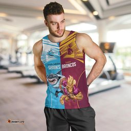 Custom Broncos and Sharks Men Tank Top Sporty Style