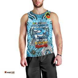Custom NAIDOC Week 2024 Sharks Men Tank Top Mascot Rugby
