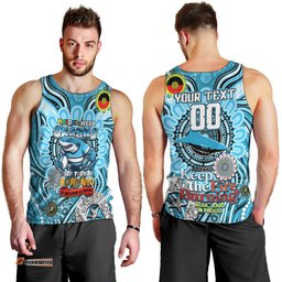 Custom NAIDOC Week 2024 Sharks Men Tank Top Mascot Rugby