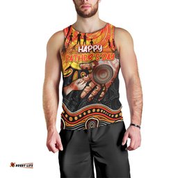 Personalised Happy Father's Day Men Tank Top Best Dad Australia Aboriginal