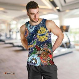 Personalised Cowboys NAIDOC Week 2024 Men Tank Top Australia Aboriginal Dot Painting