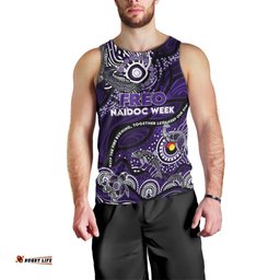 Custom NAIDOC Week 2024 Freo Men Tank Top Aboriginal Animals Keep The Fire Burning