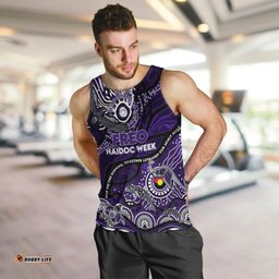 Custom NAIDOC Week 2024 Freo Men Tank Top Aboriginal Animals Keep The Fire Burning