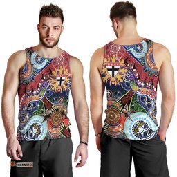 Custom NAIDOC Week 2024 St Kilda Saints Men Tank Top Australia Aboriginal Dot Painting