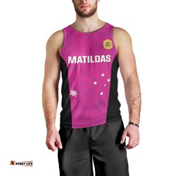 Custom Australia Soccer Men Tank Top Matildas Go Champions - Pink