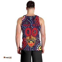 Personalised NAIDOC Week 2024 North Melbourne Kangaroos Men Tank Top Australian Aboriginal Hand Painting