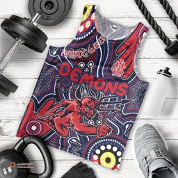Personalised NAIDOC Week 2024 North Melbourne Kangaroos Men Tank Top Australian Aboriginal Hand Painting
