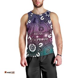 NAIDOC Week 2024 Fire Burning Men Tank Top Aboriginal Dots Pink Art
