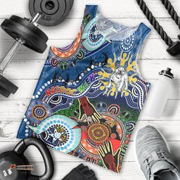 Personalised Bulldogs NAIDOC Week 2024 Men Tank Top Australia Aboriginal Dot Painting