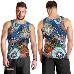 Personalised Bulldogs NAIDOC Week 2024 Men Tank Top Australia Aboriginal Dot Painting