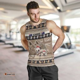 Aussie Echidna Men Tank Top Merry Christmas