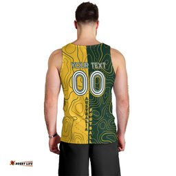 Personalised Matildas Mascot Men Tank Top Australia Football Topographic