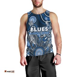 Personalised Blues NAIDOC Week 2024 Men Tank Top Aussie Aboriginal Art