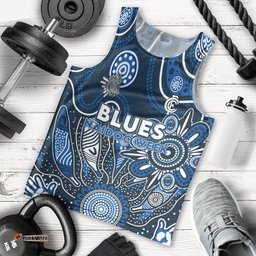 Personalised Blues NAIDOC Week 2024 Men Tank Top Aussie Aboriginal Art