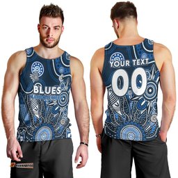 Personalised Blues NAIDOC Week 2024 Men Tank Top Aussie Aboriginal Art