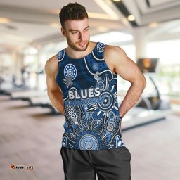 Personalised Blues NAIDOC Week 2024 Men Tank Top Aussie Aboriginal Art