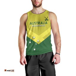 Custom Australia Field Hockey Men Tank Top Go Champions Hockeyroos National Color