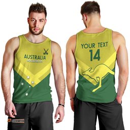Custom Australia Field Hockey Men Tank Top Go Champions Hockeyroos National Color