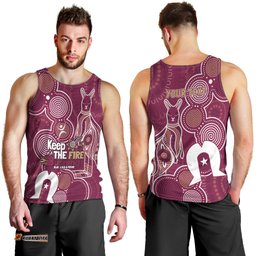 NAIDOC Week Men Tank Top QLD Maroons Kangaroo