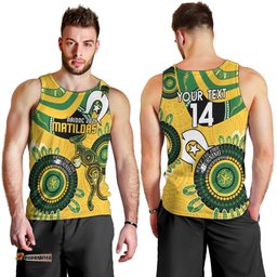 Custom Matildas NAIDOC Week Men Tank Top Australia Kangaroo Keep The Fire Burning - Yellow