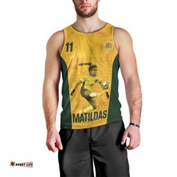 Australia Soccer Men Tank Top Fowler Matildas - Gold Marble