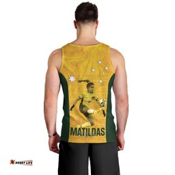 Australia Soccer Men Tank Top Fowler Matildas - Gold Marble