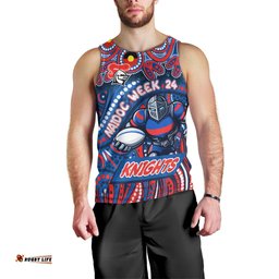 Custom Australia NAIDOC Week 2024 Men Tank Top Newcastle Knights Mascot Keep The Fire Burning