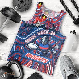 Custom Australia NAIDOC Week 2024 Men Tank Top Newcastle Knights Mascot Keep The Fire Burning